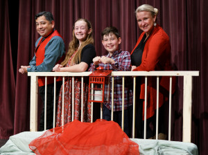 The Bradley family in the Providence Players production of The Best Christmas Pageant Ever. Photo by Rob Cuevas, Providence Players