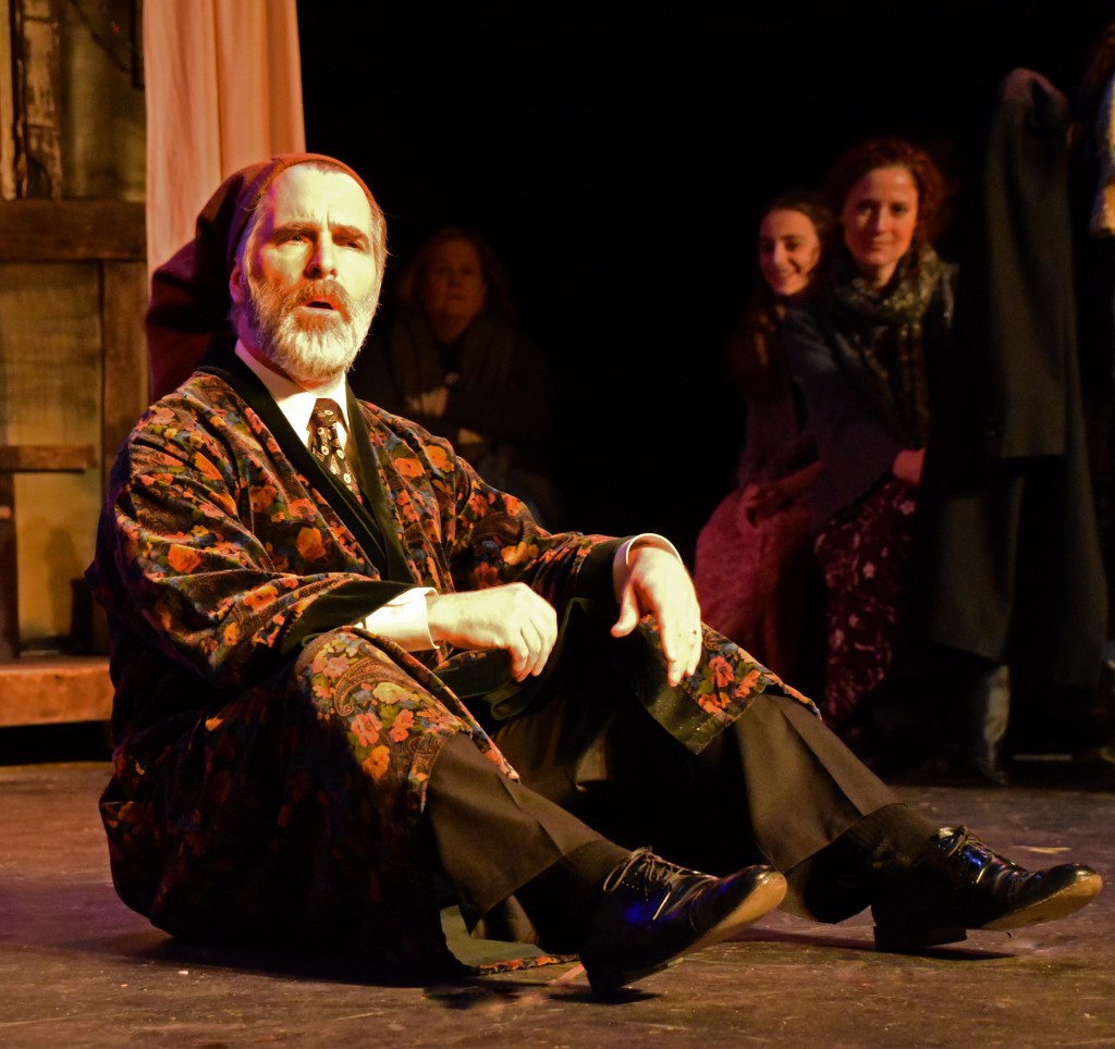 David Whitehead as Scrooge contemplates his own redemption.