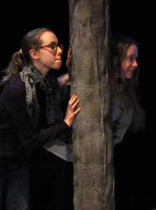 Meghan and Emma Ward rehearse for the Providence Players production of The Lion the Witch and the Wardrobe - photo by Chip Gertzog Providence Players