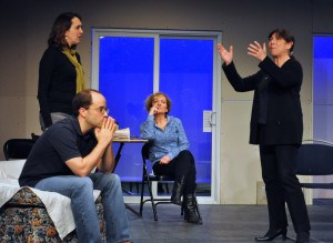 The Cast of "Other Desert Cities" in early rehearsal. Photo by Chip Gertzog, Providence Players