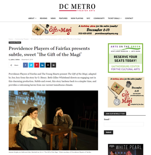 The Gift of the Magi  Providence Players of Fairfax